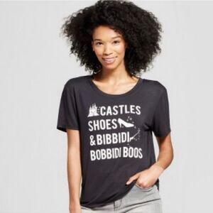 💜Disney Black Cinderella Themed Black Short Sleeve Top Medium